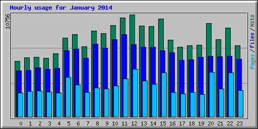 Hourly usage for January 2014