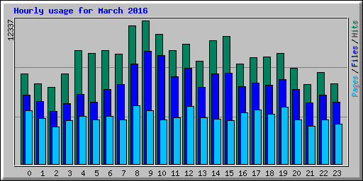 Hourly usage for March 2016