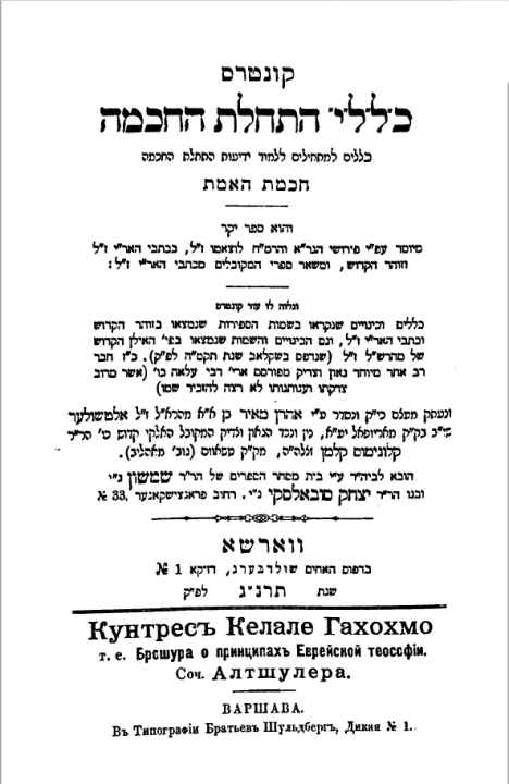 Title page of 1893 Warsaw Edition